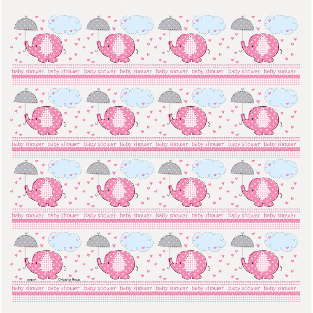 Pink Elephant Baby Shower Gift Wrapping Roll Girl Baby Shower Supplies Pink Elephant Baby Shower Gift Wrapping Roll Girl Baby Shower Supplies